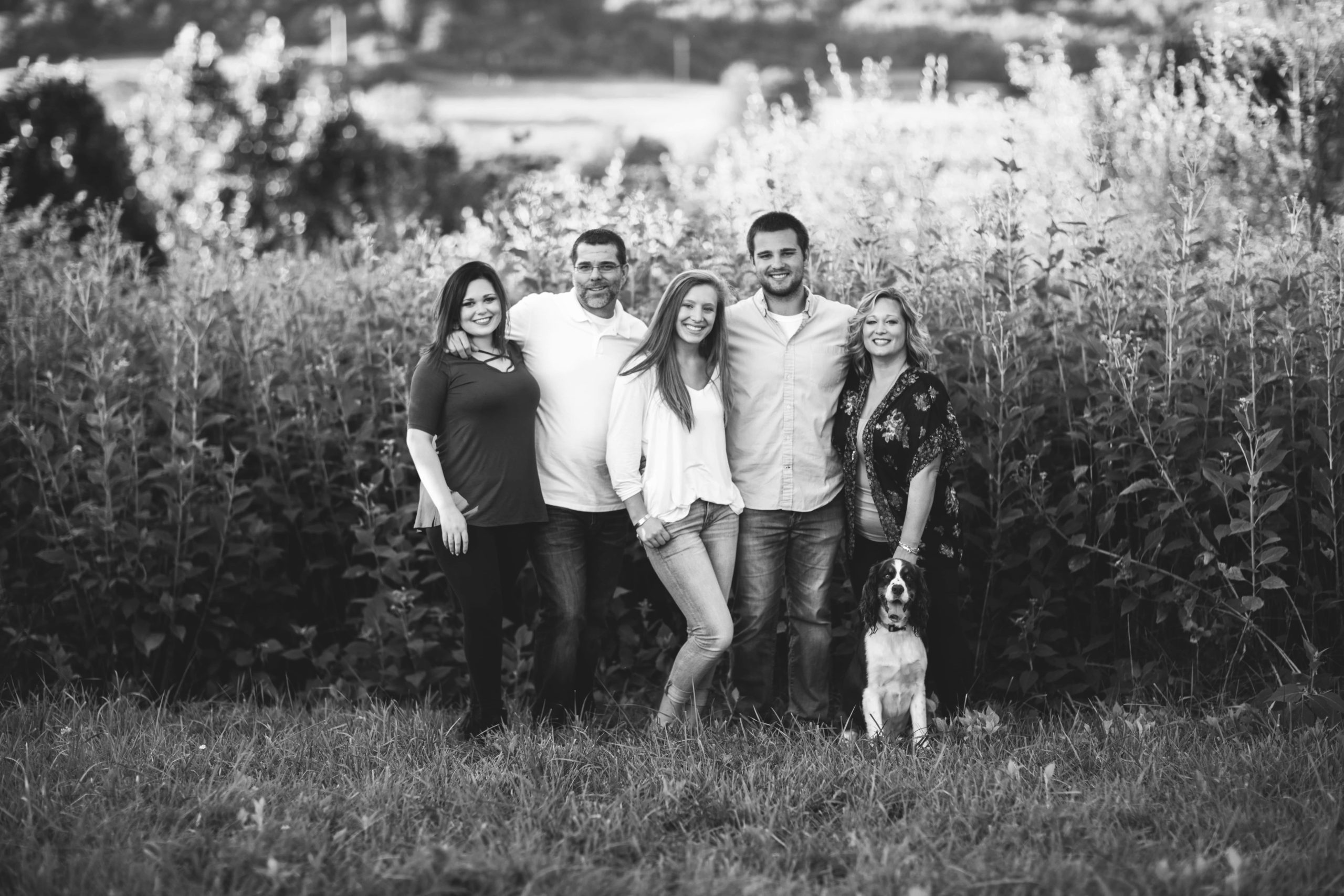The Varney family standing together outdoors